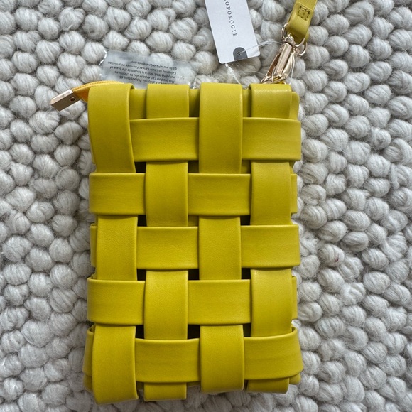 Anthropologie Yellow Woven Crossbody Bag - Picture 9 of 10